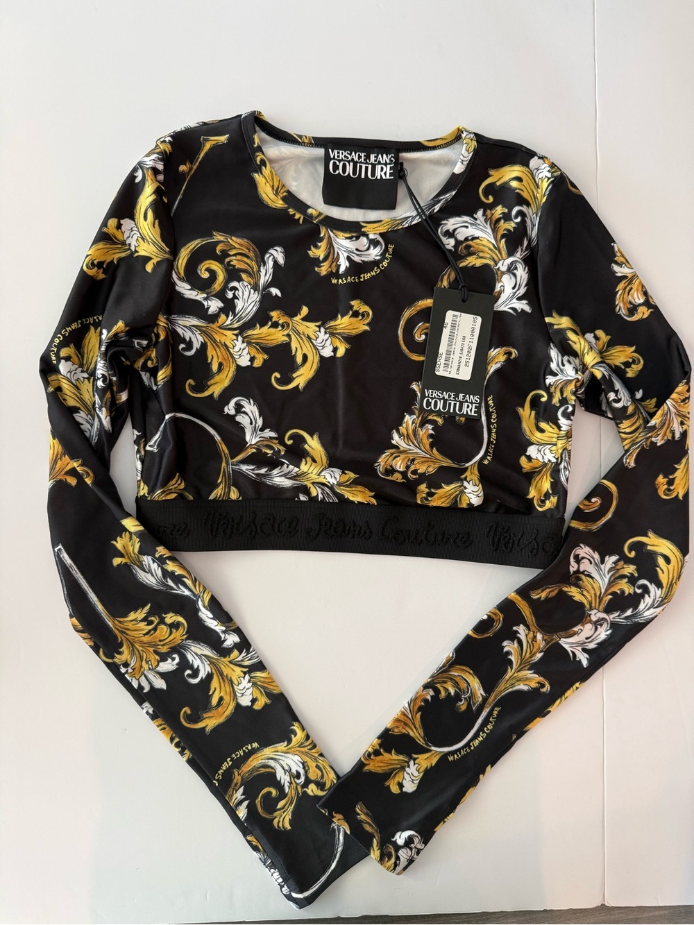 Versace Jeans Collection Baroque Crop Top